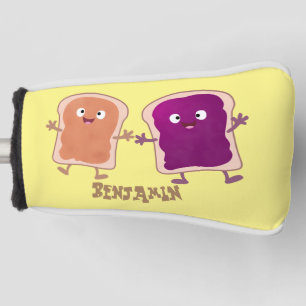 Niedliche Erdnussbutter und Gelee-Sandwich-Cartoon Golf Headcover