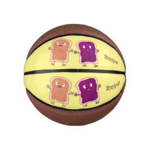 Niedliche Erdnussbutter und Gelee-Sandwich-Cartoon Mini Basketball