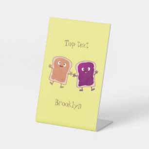Niedliche Erdnussbutter und Gelee-Sandwich-Cartoon Sockelschild