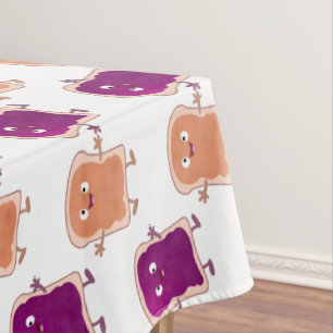 Niedliche Erdnussbutter und Gelee-Sandwich-Cartoon Tischdecke