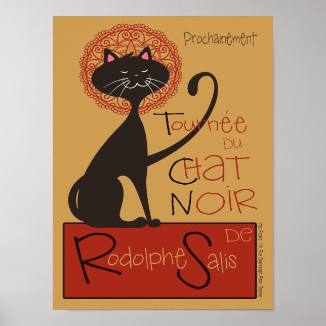 Niedliche Erinnerung an Le Chat Noir Black Cat Poster (Vorne)