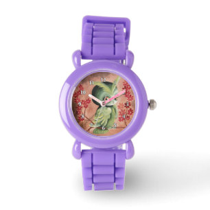 Niedliche ernste grüne Eule Armbanduhr
