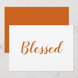 Niedliche Erntedank-Karte mit orangefarbenem Skrip