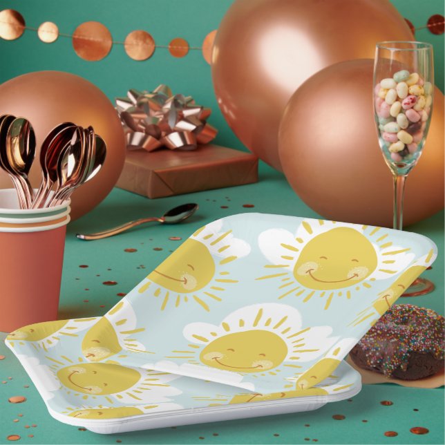 Niedliche erste Reise um die Sonne Erster Geburtst Pappteller (Multi)