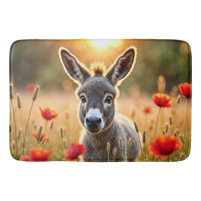 Niedliche Eselspopäden schmücken Tierkunst Badematte (Vorderseite)