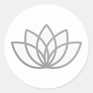 Niedliche Essential Graue Lotus-Blume Runder Aufkleber