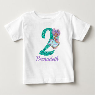 Niedliche Ethnic Mermaid 2. Geburtstag T - Shirt