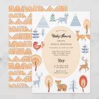 Niedliche Ethnic Style Woodland Animals Baby Dusch