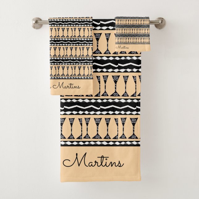 Niedliche ethnische, afrikanische Kunst, tradition Badhandtuch Set (Insitu)