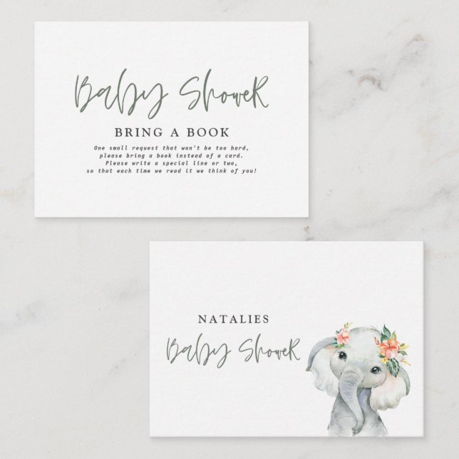 niedliche Eukalyptus-Elefantenbrause Mitteilungskarte (Vorne/Hinten)