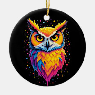 Niedliche Eukalyptuskunst Owl Nocturnal Bird Lover Keramik Ornament