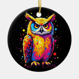 Niedliche Eukalyptuskunst Owl Nocturnal Bird Lover Keramik Ornament