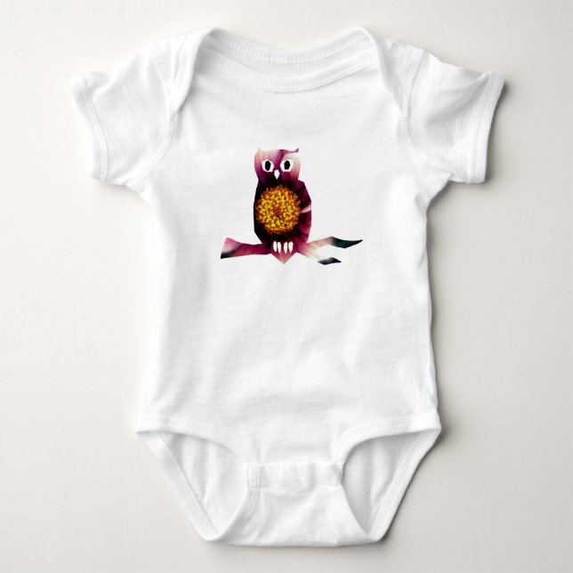 Niedliche Eule Baby Jersey Bodysuit Strampler (Vorderseite)