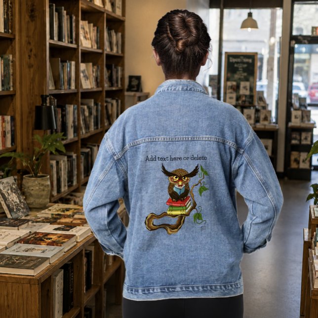 Niedliche Eule-Bücher Jeansjacke (Von Creator hochgeladen)