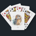 Niedliche Eule in Aquarellfarbe Spielkarten<br><div class="desc">Gemälde einer niedlichen Uhu in Aquarell</div>