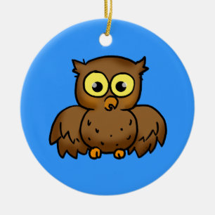 Niedliche Eule Keramik Ornament