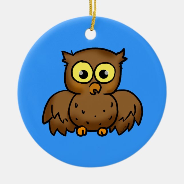 Niedliche Eule Keramik Ornament (Vorne)