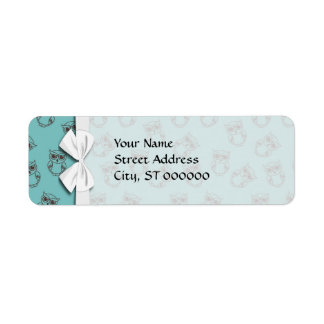 niedliche Eule-Konturen auf blau