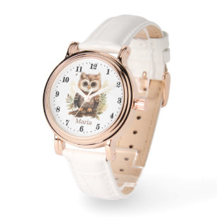 Niedliche Eule-Liebhaber geben den Namen Armbanduhr
