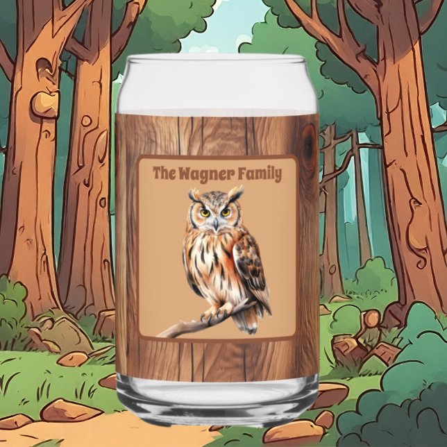 Niedliche Eule-Liebhaber geben den Namen Dosenglas (Von Creator hochgeladen)