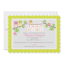 niedliche Eule Mädchen Dusche Einladung