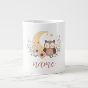 Niedliche Eule mit Mond Jumbo-Tasse