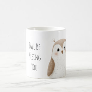 Niedliche Eule sieht dich  Kaffeetasse