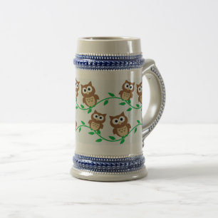 Niedliche Eulen Bierglas