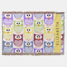 Niedliche Eulen, Eule-Muster, farbenfrohe Eulen, I