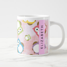 Niedliche Eulen, Eule-Muster, farbenfrohe Eulen, I Jumbo-Tasse