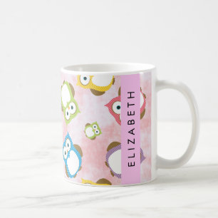 Niedliche Eulen, Eule-Muster, farbenfrohe Eulen, I Kaffeetasse