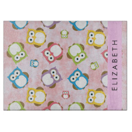 Niedliche Eulen, Eule-Muster, farbenfrohe Eulen, I Schneidebrett