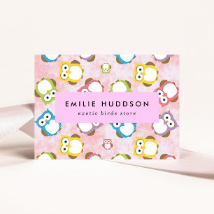 Niedliche Eulen, Eule-Muster, Pet-Shop, Vogelladen Visitenkarte
