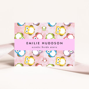 Niedliche Eulen, Eule-Muster, Pet-Shop, Vogelladen Visitenkarte