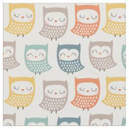Niedliche Eulen in abgestuften Herbstfarben auf Ra Stoff