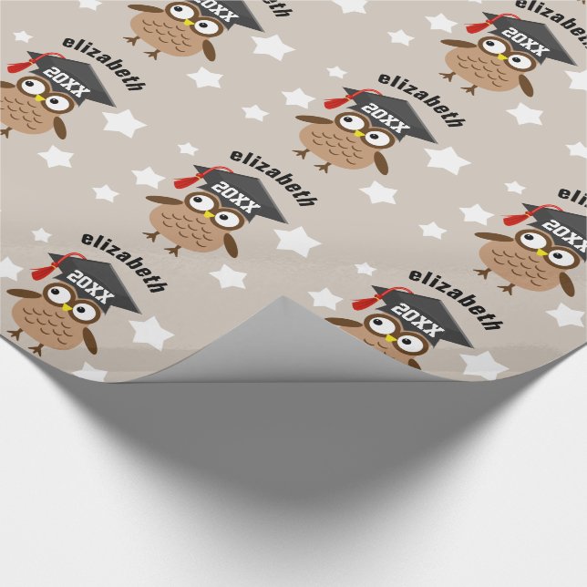 Niedliche Eulen-Klasse IRGENDEINES JAHR neuen Geschenkpapier (Ecke)