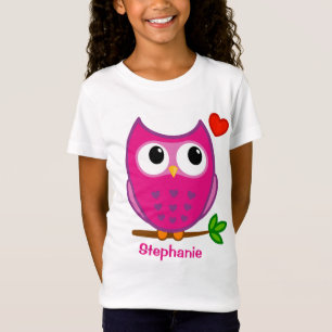 Niedliche Eulen-Liebe-personalisierte Mädchen-T - T-Shirt