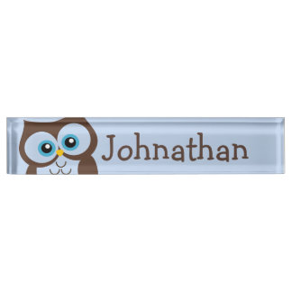 Niedliche Eulen-personalisiertes Nummernschild Namensplakette