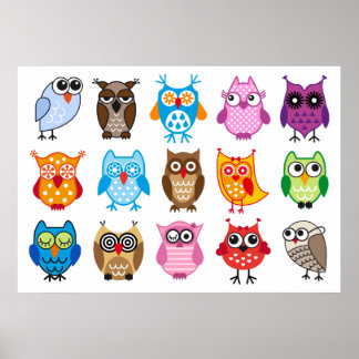 Niedliche Eulen Poster