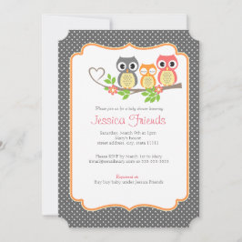 niedliche Eulenbabymädchendusche 5" X 7" Einladung