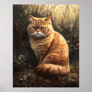 Niedliche Exotic Kurzkatze Art Print Poster