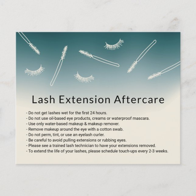 Niedliche Eyelash Extensions Aquamarin Ombre After Flyer (Vorne)