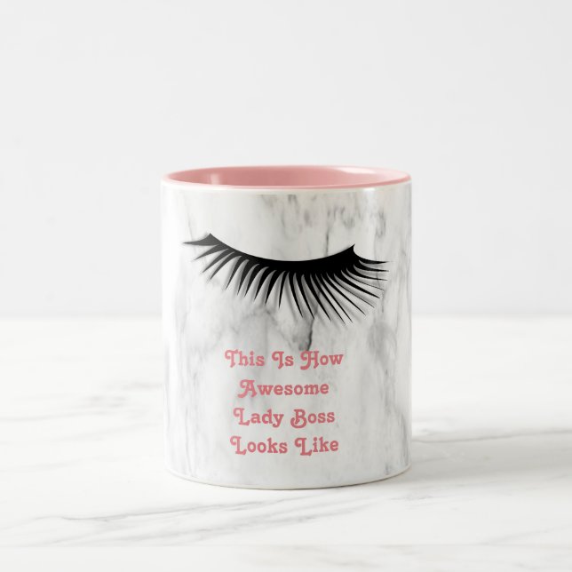 Niedliche Eyelash Lady Boss Kaffee Tasse Soft Pink (Mittel)