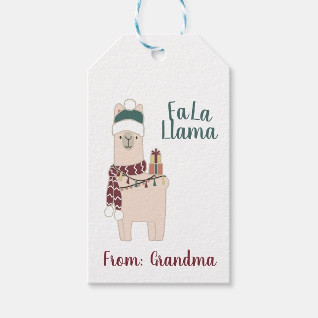 Niedliche Fa La Llama Feriengestaltung Geschenkanhänger (Vorderseite)