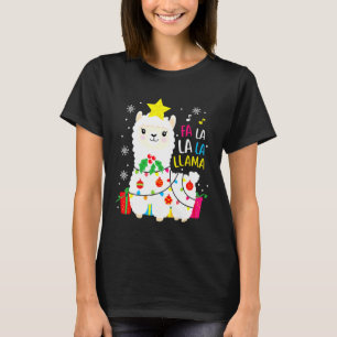 Niedliche Fa la Llama Weihnachtsbaum Dekoration T-Shirt