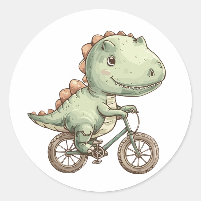 Niedliche Fahrt mit dem Fahrrad Runder Aufkleber (Vorderseite)