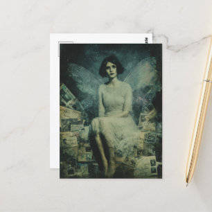 Niedliche Faible-Sits auf Vintagen Postkarten-Pile Postkarte