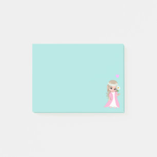 Niedliche Fairy auf Light Blue Post-it Klebezettel