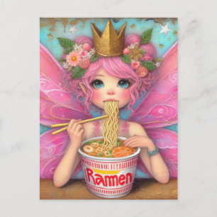Niedliche Fairy Eating Ramen Postkarte
