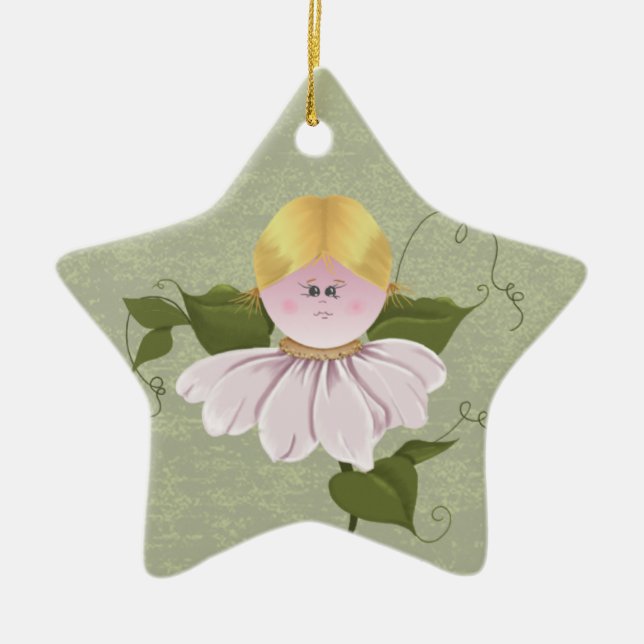 Niedliche Fairy oder Pixie Keramikornament (Vorne)